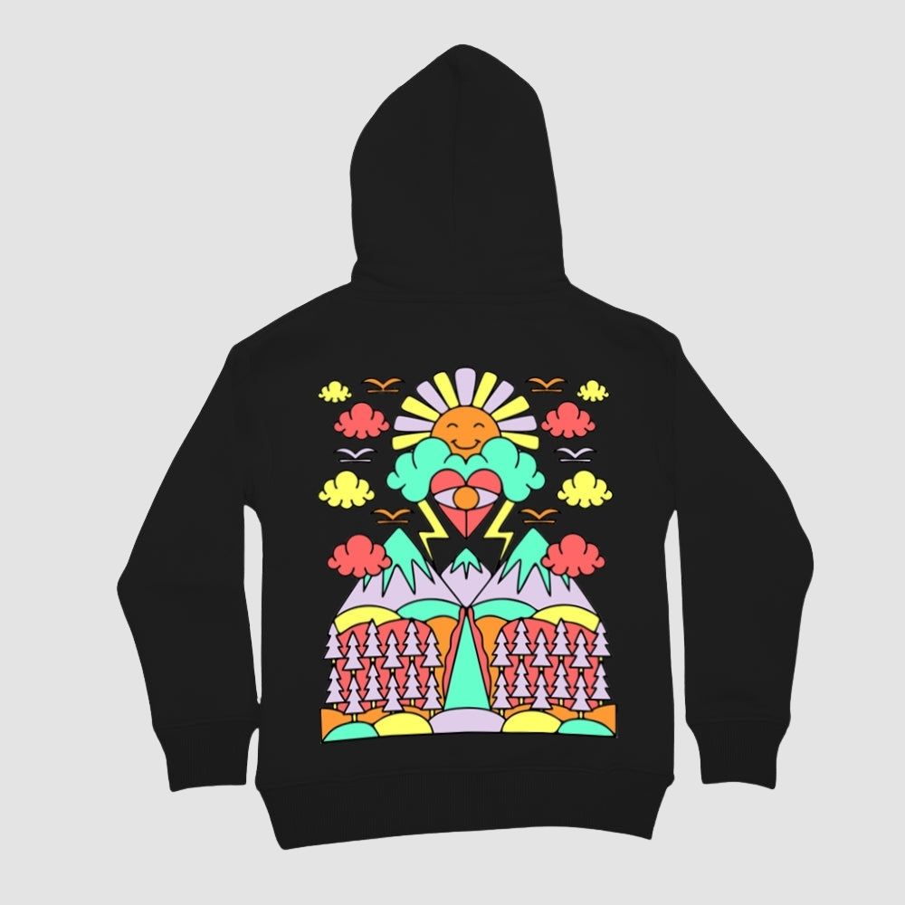 HOODIE Happy Sun schwarz