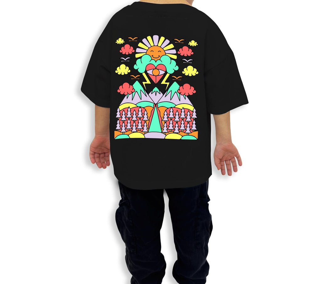 T-SHIRT Happy Sun schwarz